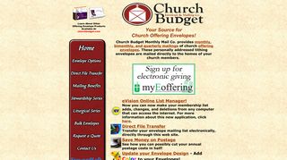 Church Budget Monthly Mail - Church Offering Envelopes