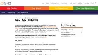 DBS - Key Resouces - Diocese of Lichfield
