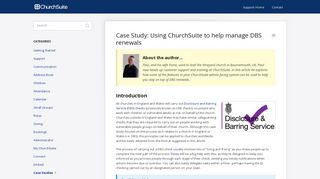 Case Study: Using ChurchSuite to help manage DBS renewals ...