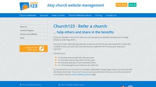 Refer a church - Church Website Design - Church123