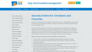 Security online - Church Website Design - Church123