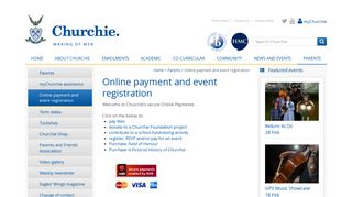 Online payment and event registration