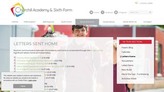 Churchill Academy & Sixth Form - Letters Home