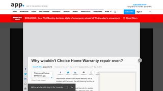 Why wouldn't Choice Home Warranty repair oven? - Asbury Park Press