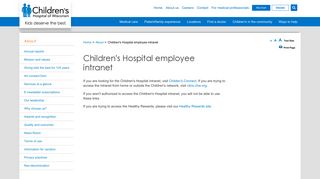 Children's Hospital employee intranet | Children's Hospital of Wisconsin