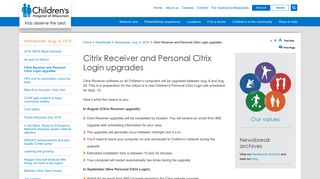 Citrix Receiver and Personal Citrix Login upgrades | Children's ...