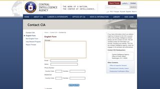 Contact Us — Central Intelligence Agency