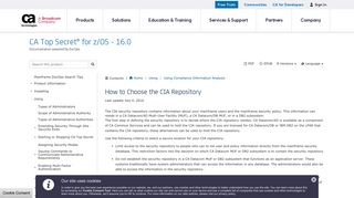 How to Choose the CIA Repository - CA Top Secret® for z/OS - 16.0 ...