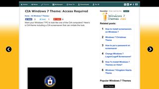 CIA Windows 7 Theme: Access Required