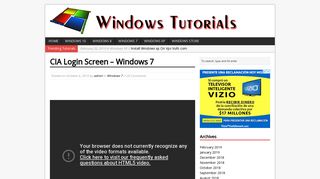 CIA Login Screen – Windows 7 | Windows Tutorials
