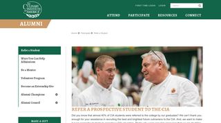 The Culinary Institute of America - Refer a Student - Alumni