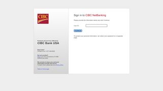 Sign in to CIBC NetBanking