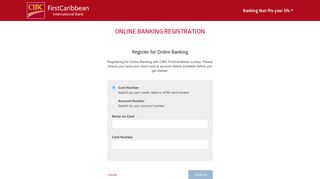 Register - CIBC FirstCaribbean International Bank - Online Banking