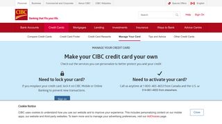 Manage Your Card | Credit Cards - CIBC.com