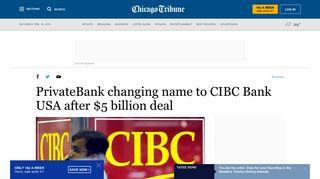 PrivateBank changing name to CIBC Bank USA after $5 billion deal ...