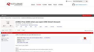 [CIBC] Free $300 when you open CIBC Smart Account - RedFlagDeals ...