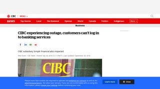 CIBC experiencing outage, customers can't log in to banking services ...
