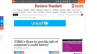 'CIBIL's iScan to provide info of corporate's credit history' | Business ...