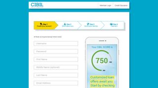 Enroll- Create Account - CIBIL Score