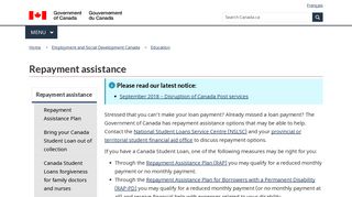 Repayment assistance - Canada.ca