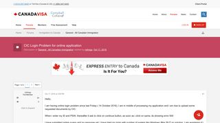 CIC Login Problem for online application - Canadavisa.com