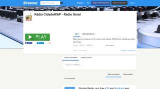 Rádio CidadeWAP - Rádio Geral - Listen Online - Streema
