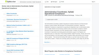 Administrative Coordinator, Syllabi Operational Compliance Job in ...