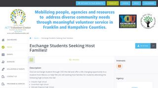 Exchange Students Seeking Host Families! | ACT Volunteer Center