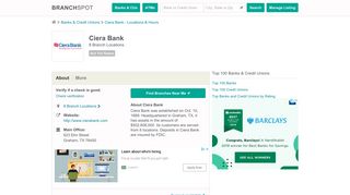 Ciera Bank - 8 Locations, Hours, Phone Numbers … - Branchspot