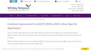 Condition Improvement Fund (CIF) 2018 to 2019 is Now Open for ...