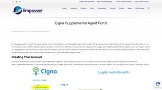 Cigna Supplemental Agent Portal | Empower Brokerage