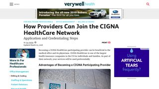 Becoming a CIGNA HealthCare Participating Provider - Verywell Health