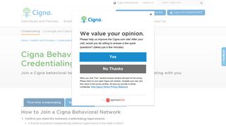 Behavioral Health Network Credentialing | Cigna
