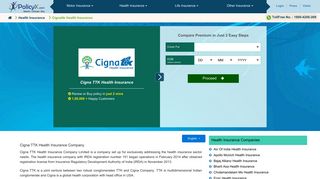 Cigna TTK Health Insurance - Renewal, Reviews & Premium Calculator