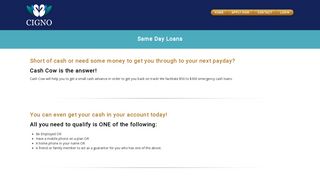 Same Day Loans | Cigno Loans