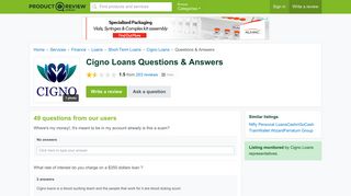 Cigno Loans Questions & Answers - ProductReview.com.au