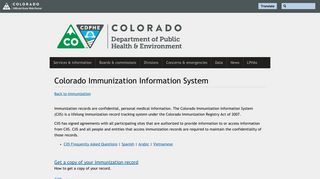 Colorado Immunization Information System | Department of Public ...