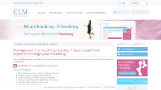 Home Banking - e-banking - CIM private bank - CIM Banque