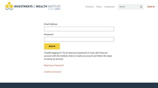 Investments and Wealth Institute - Login