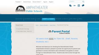 Parent Portal / Parent/Student Portal Page
