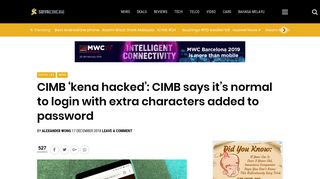 CIMB 'kena hacked': CIMB says it's normal to login ... - SoyaCincau.com