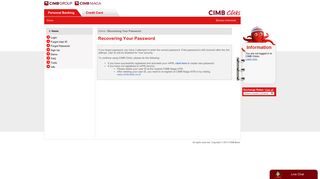 Recovering Your Password - cimb clicks