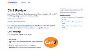 Cin7 Reviews, Pricing, Key Info, and FAQs - The SMB Guide