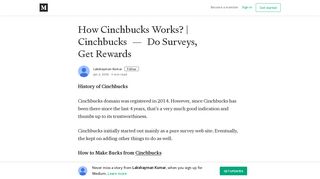 How Cinchbucks Works? | Cinchbucks — Do Surveys, Get Rewards