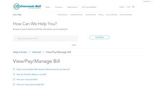 Cincinnati Bell - Fioptics Internet Support