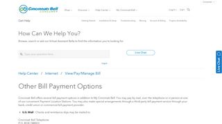 Other Bill Payment Options - Cincinnati Bell - Fioptics Internet Support