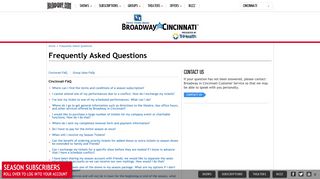 Frequently Asked Questions | Broadway | Broadway in Cincinnati