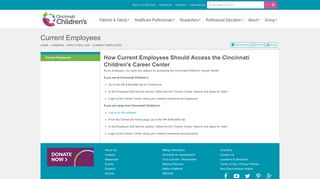 Current Employees | Careers at Cincinnati Children's Hospital