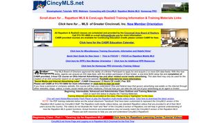 CincyMLS Training Information and Schedule