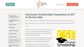 GCF's Partnership with Cincinnati Scholarship Foundation - Greater ...